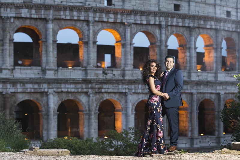 Night time photo shoot at the roman colosseum