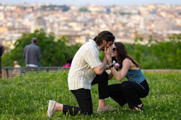 Surprised by a proposal in Rome's Janiculum hill