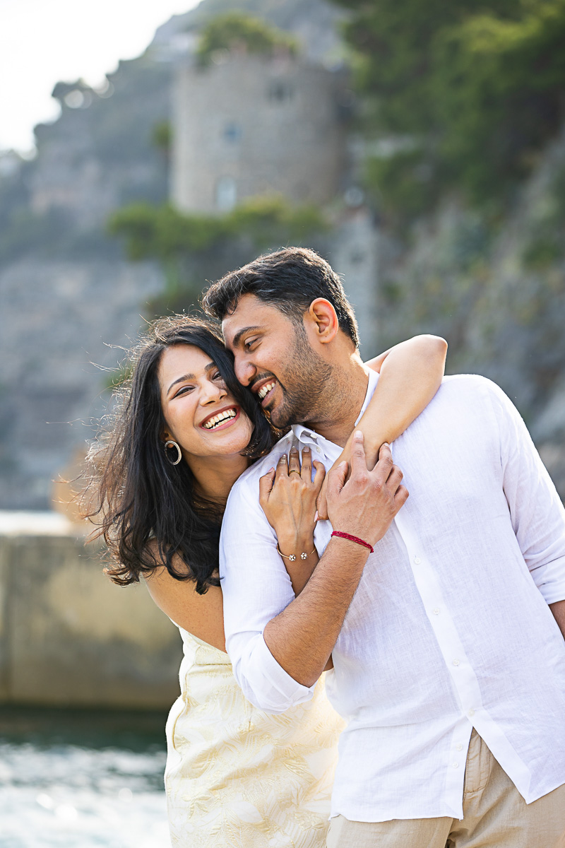 Couple engagement photography on the Amalfi coast in Italy