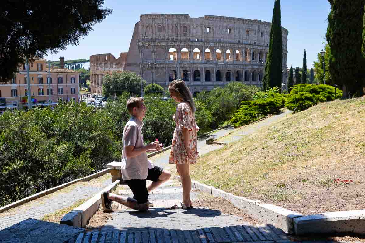 Colosseum park proposal in Rome Italy photographed with the Coliseum in the background 