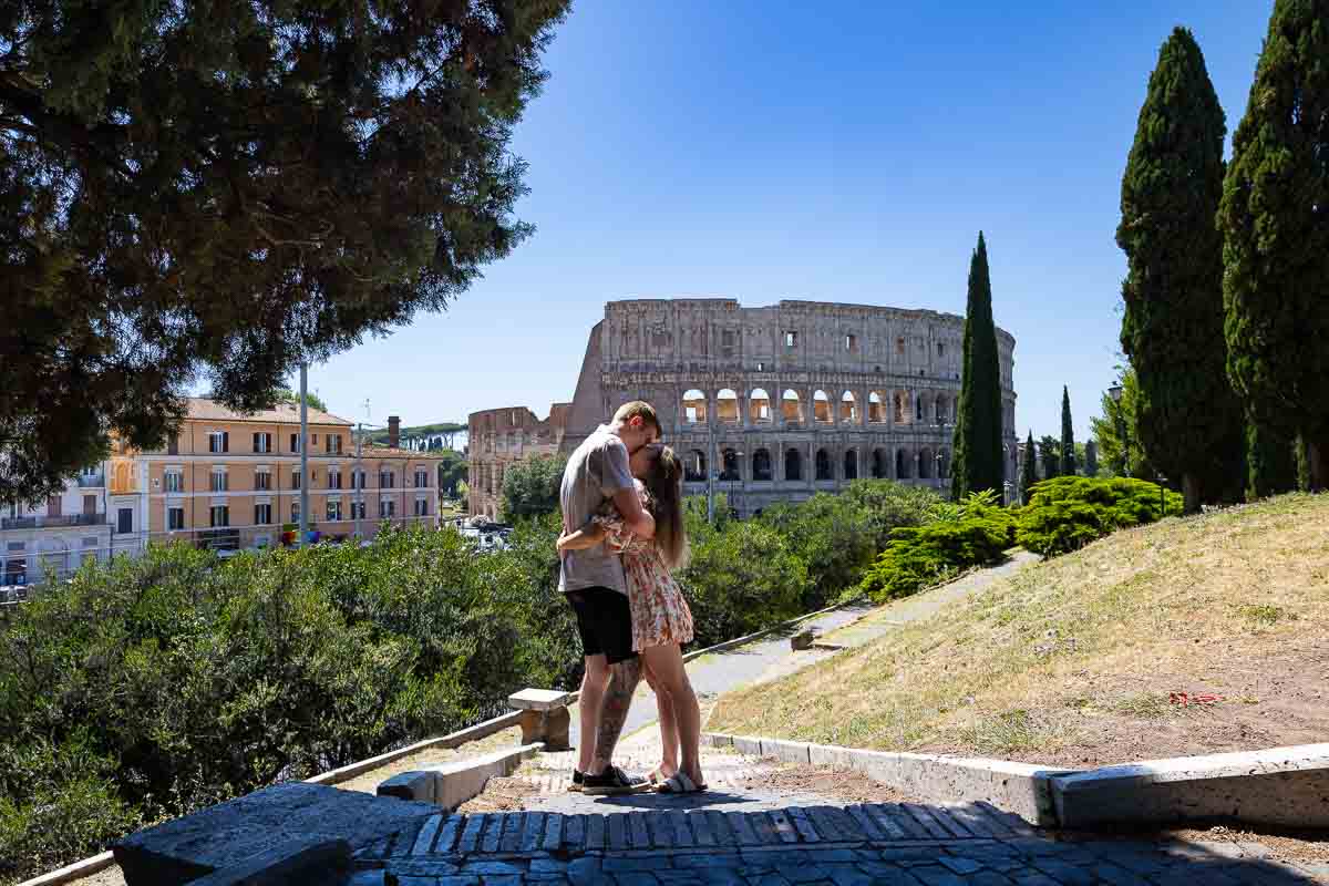 The she said yes moment immortalized in wonderful photography at the Roman Colosseum 