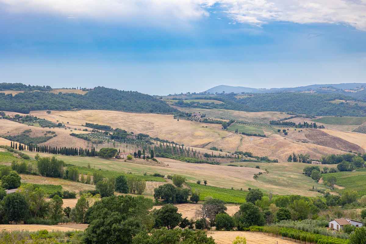 The beautiful Tuscan Countryside made of scenic hill and trees