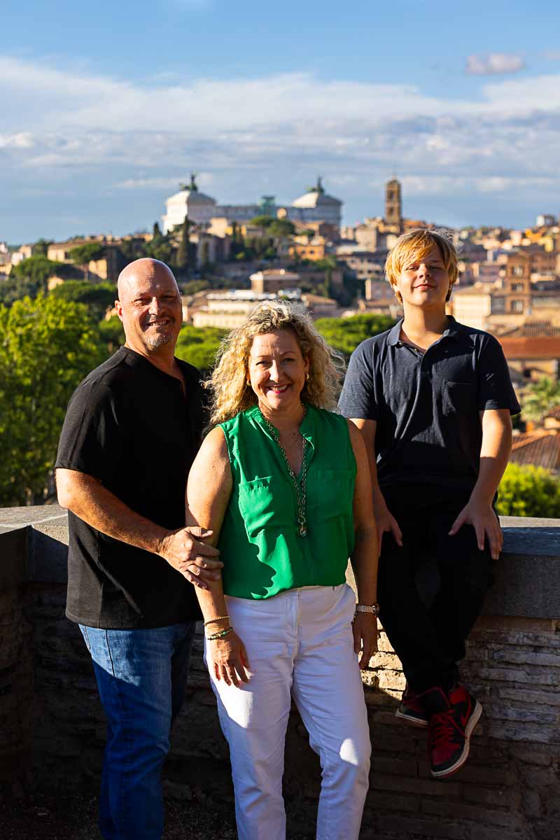 Taking pictures at the Orange garden in Rome Italy with a phenomenal view over the roman cityscape 