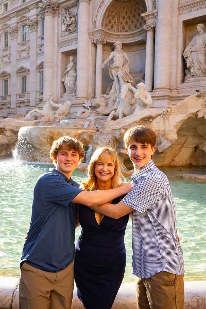 Fun loving pose at fontana di trevi