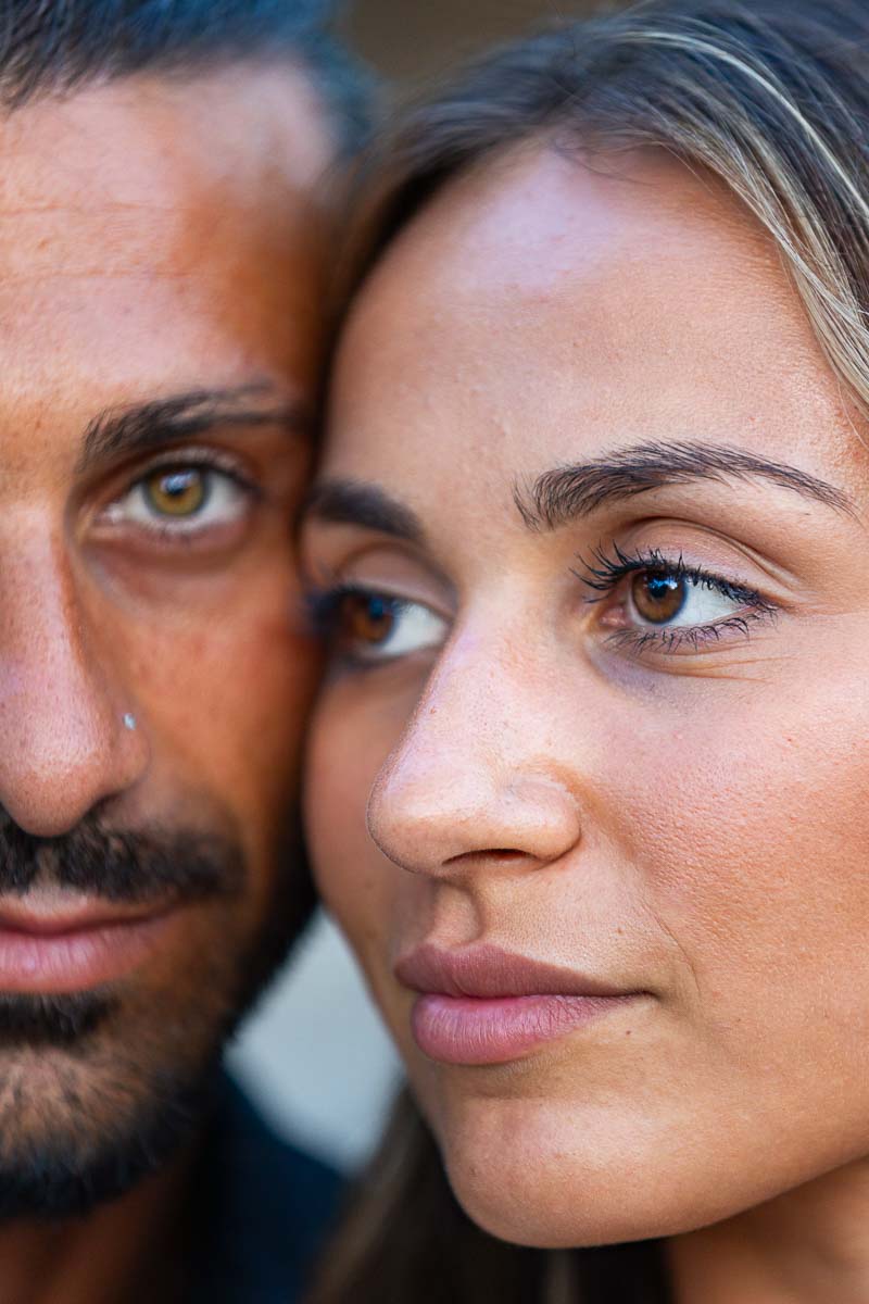 Close up portrait of a couple together 