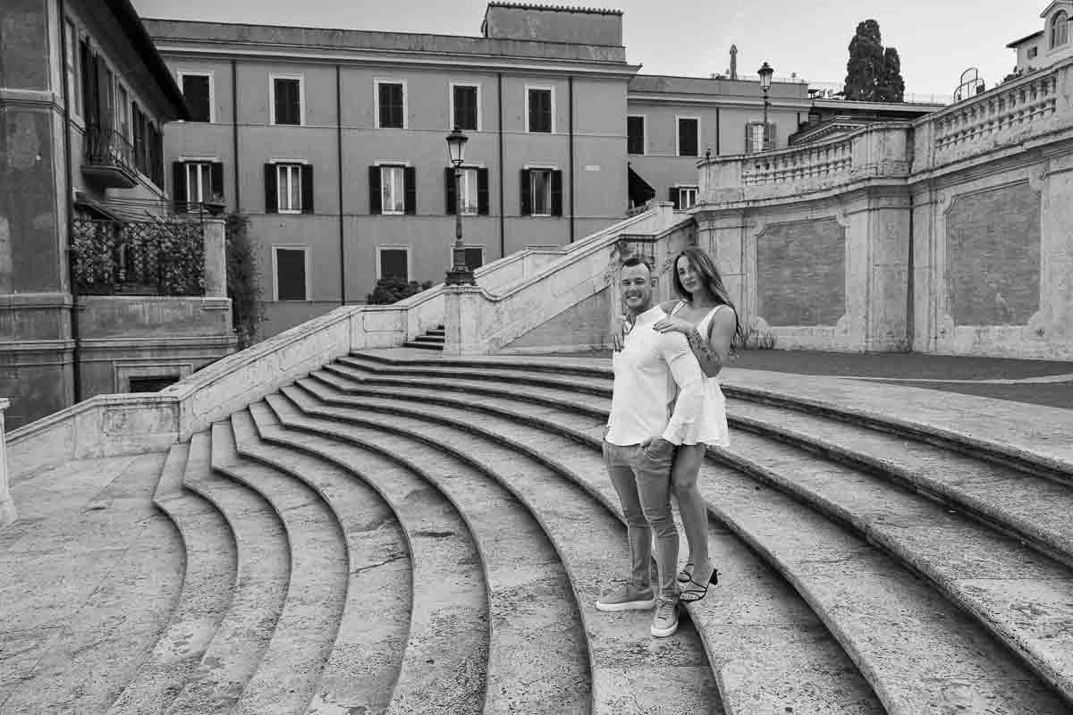 Taking pictures on the Spanish steps viewed sideways creating an interesting geometrical photographic effect 