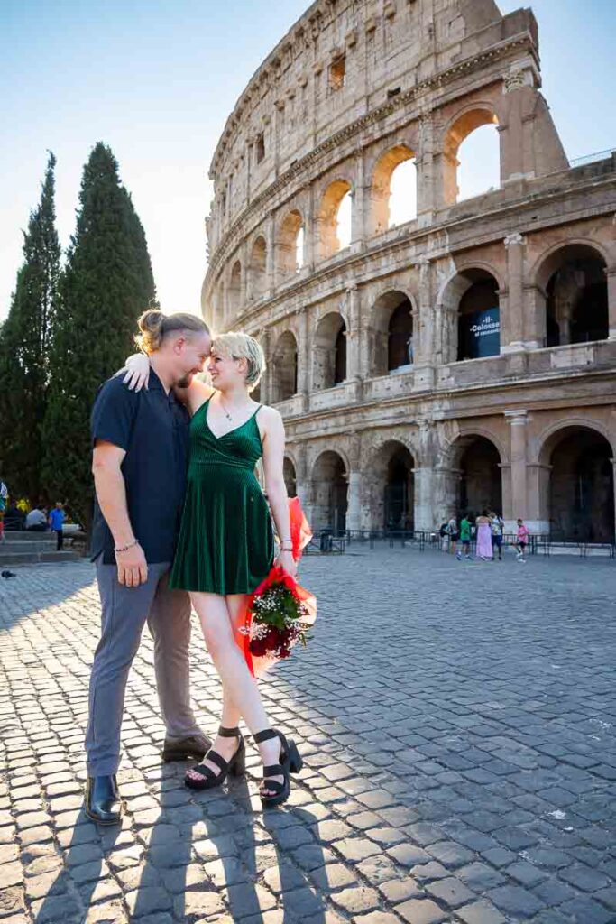 Couple photoshoot at the Colosseum in Rome Italy