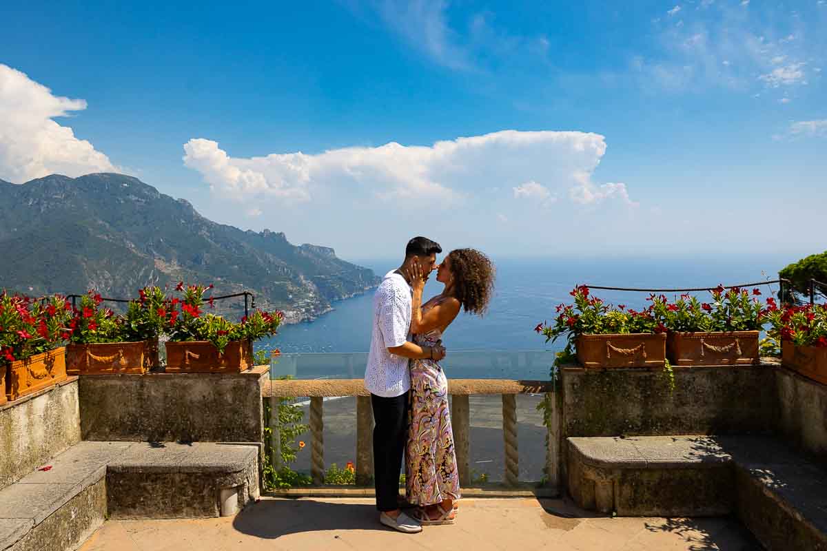 Couple portrait picture posed during engagement photography in Ravello