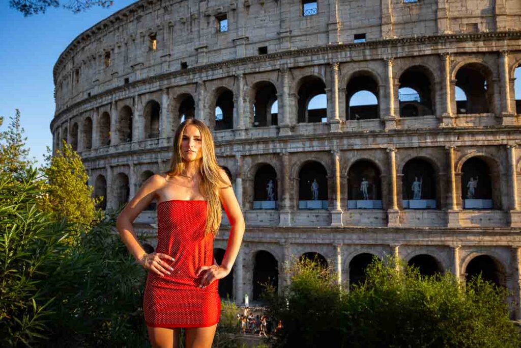 Senior photoshoot in Rome Italy as a fashion photography session by the Coliseum