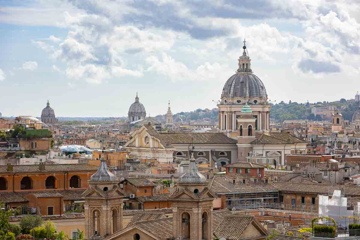 The view of Rome from the Pincio panoramic outlook 