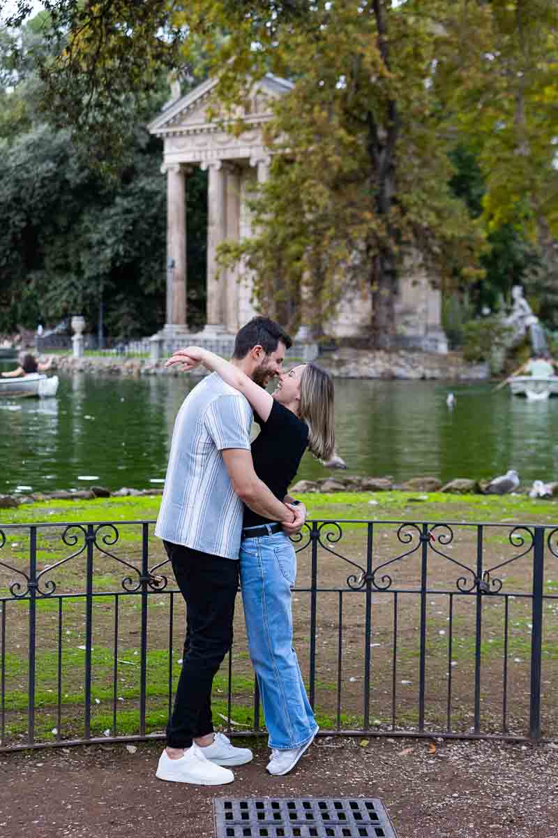 Photography session in front of an ancient temple 