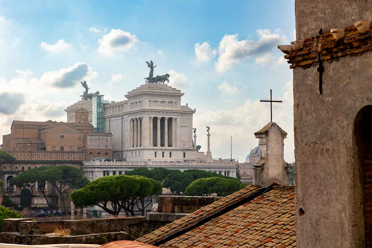 The spectacular view of the Roman cityscape seen from the Forum