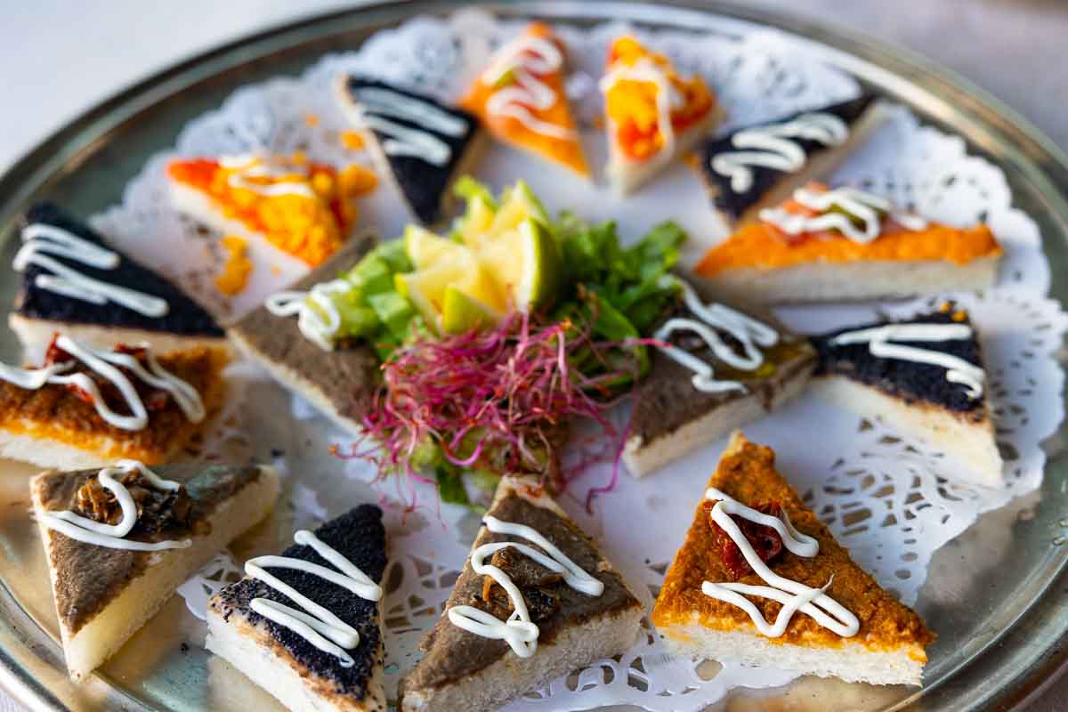 Food appetizer displayed at the reception