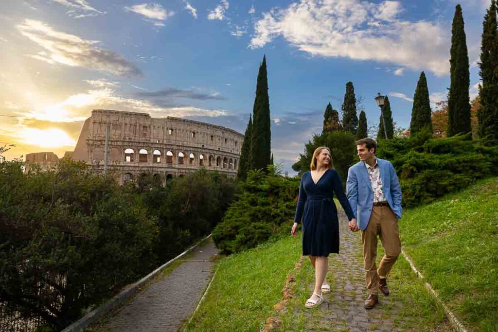 End of photoshoot in Rome after an engagement session