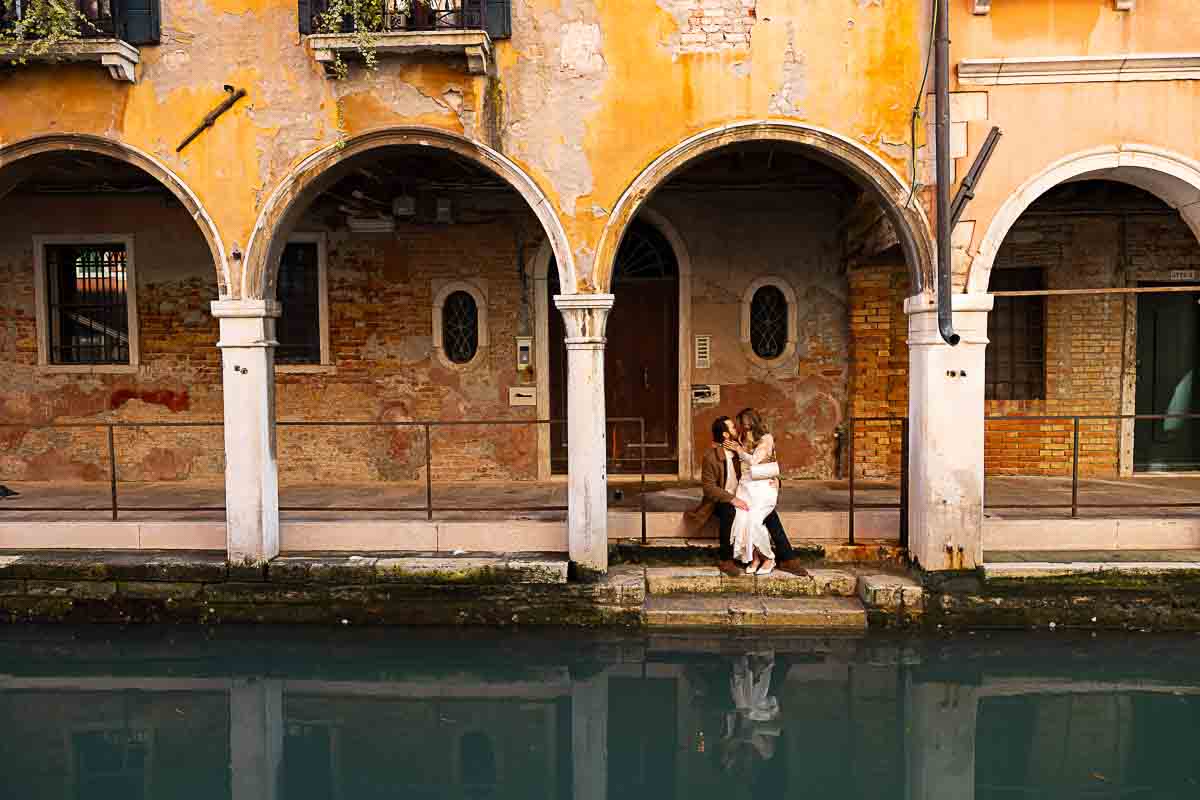 In Love in Venice Italy during a couple engagement photography 