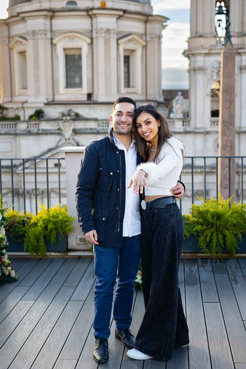 Just engaged in Rome Italy after a surprise wedding proposal 