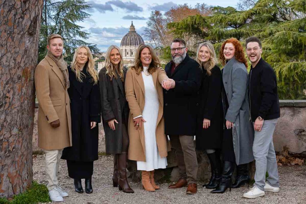 Sull family photo in Rome after the proposal