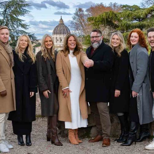 Sull family photo in Rome after the proposal