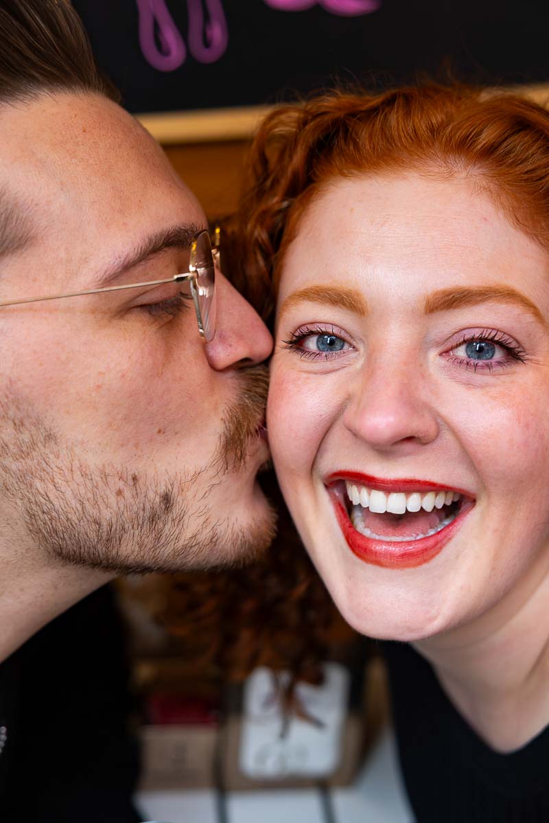 Close up portrait of a couple during a photoshoot 