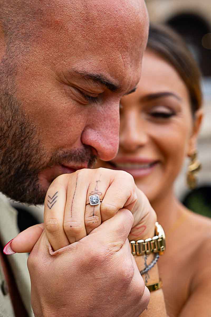 Engagement ring closeup of included in the photoshoot 