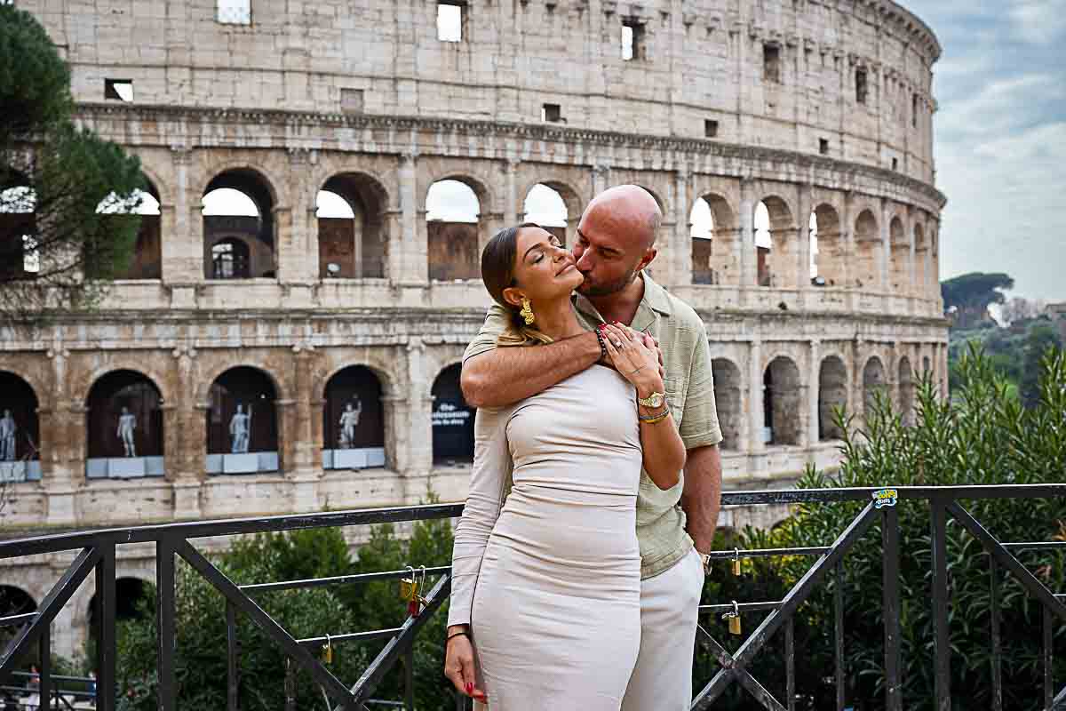 Posed for a photo session in Rome before the Roman colosseum 