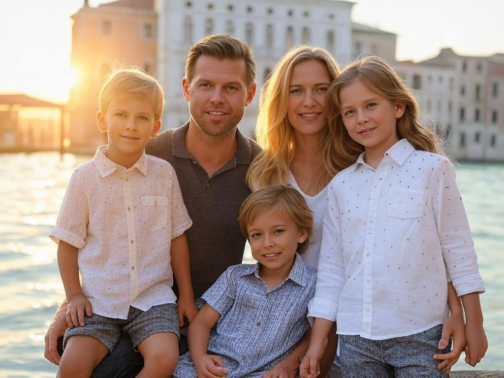 Venice family photographer session by the lagoon 