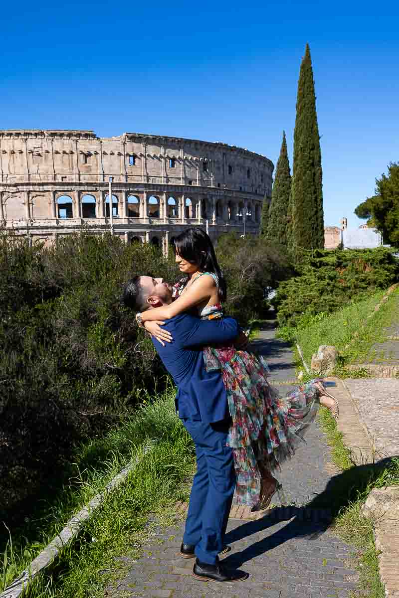 Engagement photos after a Colosseum Surprise Proposal Photography and Video 